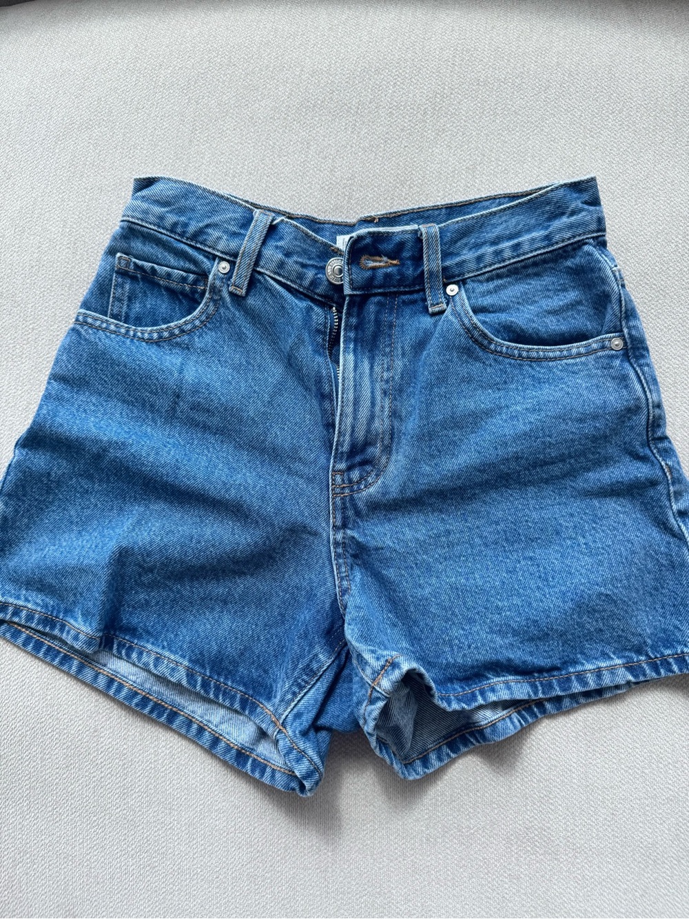 MANGO Classic High-Rise Blue Denim Women's Shorts